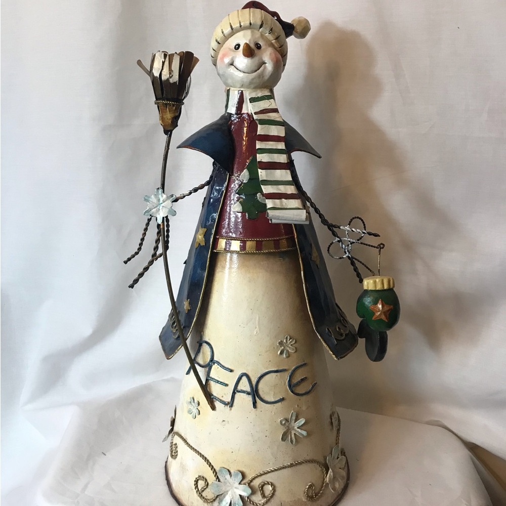Beautiful metal cone snowman